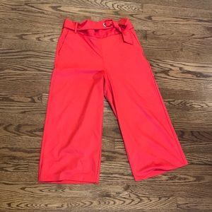 Zara Red flare crop pants with stretch waist